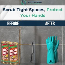 Extra Mile at Home All-Purpose Deep Clean Kit – Tough Messes Made Easy-Comes with Powdered Cleanser, Gloves and a Durable Crevice Brush-Scrub, Polish & Shine Without Harsh Chemicals