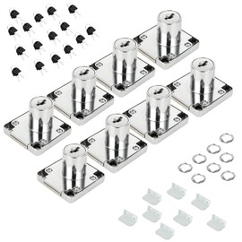 8 Sets Cam Locks 22MM Cylinder Zinc Alloy Cabinet Lock Drawer Lock Furniture Lock with Install Accessories for Mailbox Post Household Office Cupboard Cabinet Door (Keys not Alike)