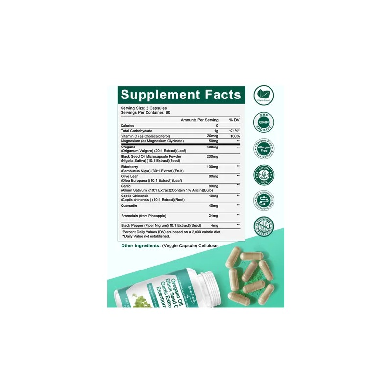 Greenpeople Cápsulas Aceite Orégano Orgánico 120 Unidades
