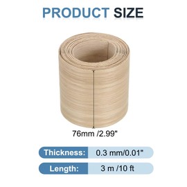 PATIKIL White Oak Edge Banding, 3 Inch x 10 ft Wood Veneer Tape Pre-glued Flexible Plywood Edge Banding with Hot Melt Adhesive for Furniture Restoration