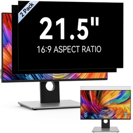 [2-Pack] 21.5 Inch Computer Privacy Screen Filter for 16:9 Widescreen Monitor, Removable Eye Protection Anti Glare Blue Light Filter Privacy Shield, Anti Scratch Anti Spy Screen Protector Film 21.5 In