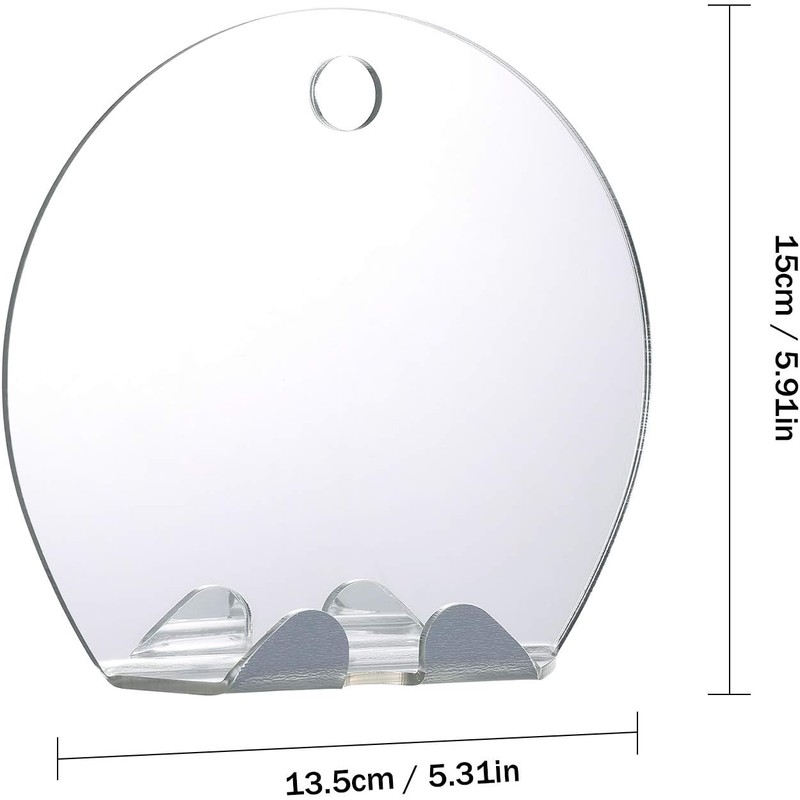 ZJchao Espejo de Ducha Antivaho con Ventosas, Espejo Redondo de