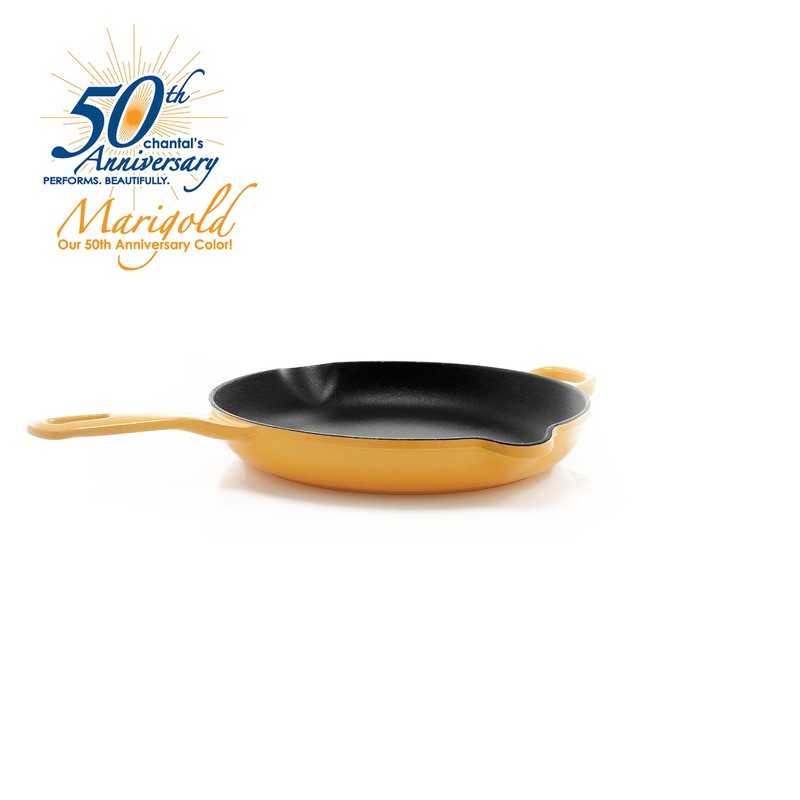 Chantal Enameled Cast Iron Cookware, 10 inch Skillet, Marigold