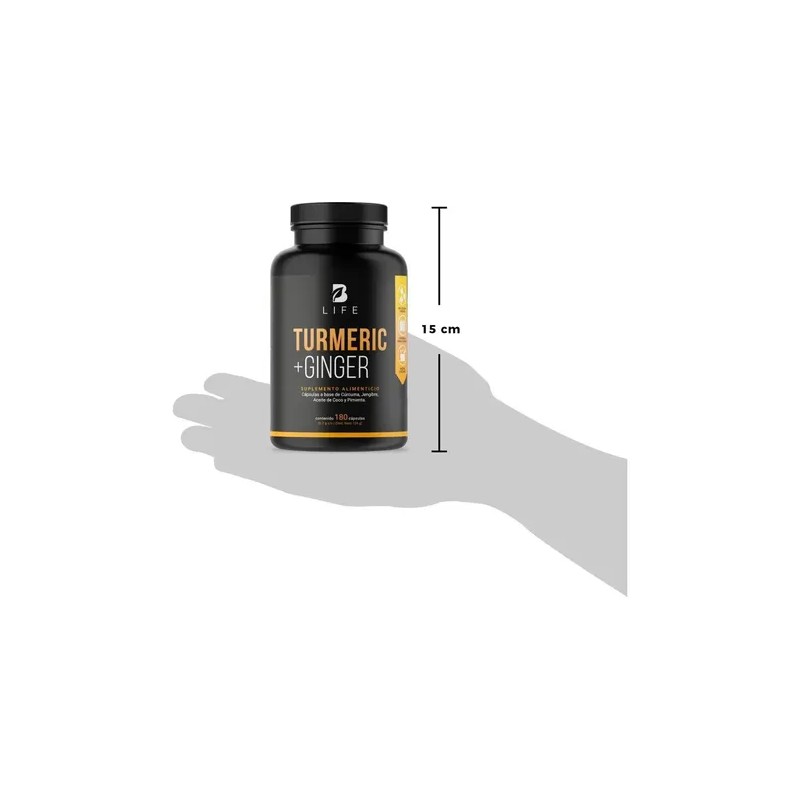 Cúrcuma + Jengibre Con Aceite De Coco 180 Cápsulas B