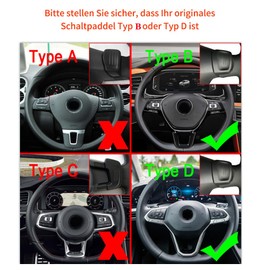ontto Steering Wheel Shift Paddle Extension Gear Paddle Fits VW Golf 7/7.5 (Not GTI R GTD R-Line) MK7 Golf 8 MK8 Polo MK6 Arteon Touareg Tiguan Metal Paddle Shifter Interior Decoration Accessories