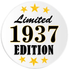 Kiwi Gifts Limited Edition 1937 - 25 Pack Circle Stickers 3 Inch - Birthday Birth Year Age