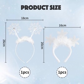 2 Pieces Snowflake Fur Headbands, Creative Kids Headbands, Cute Headbands, Party Dress Hair Accessories, Gift Head Hoop