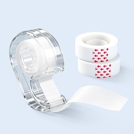 Lumbor37 Cinta Mate, Cinta Adhesiva Transparente Mate, con Dispensador de Celo Adhesiva, Se Puede Escribir Sobre Ella y Adherirse a Las Preguntas Incorrectas de Los Exámenes, 3 Rollos, 18mm×78m