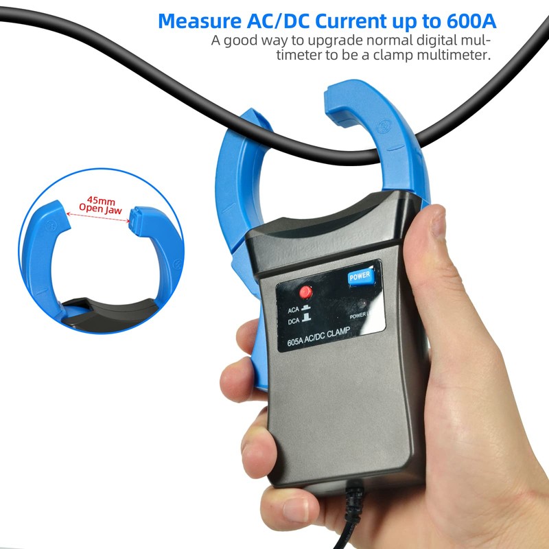 Handheld AC/DC 600A Clamp-on Current Probe Amp Adaptor, KE-605A Digital