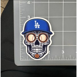 Dodgers Dia De Los Muertos Day Of The Dead Sugar Skull 2.5”x3” Vinyl Sticker
