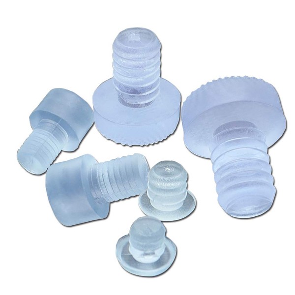 30 Pcs Glass Top Table Bumpers with Stem, Soft Clear