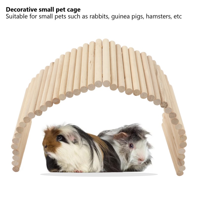 Pet Hideout Bridge Wooden Safe Bendable Small Pet Climbing Tunnel