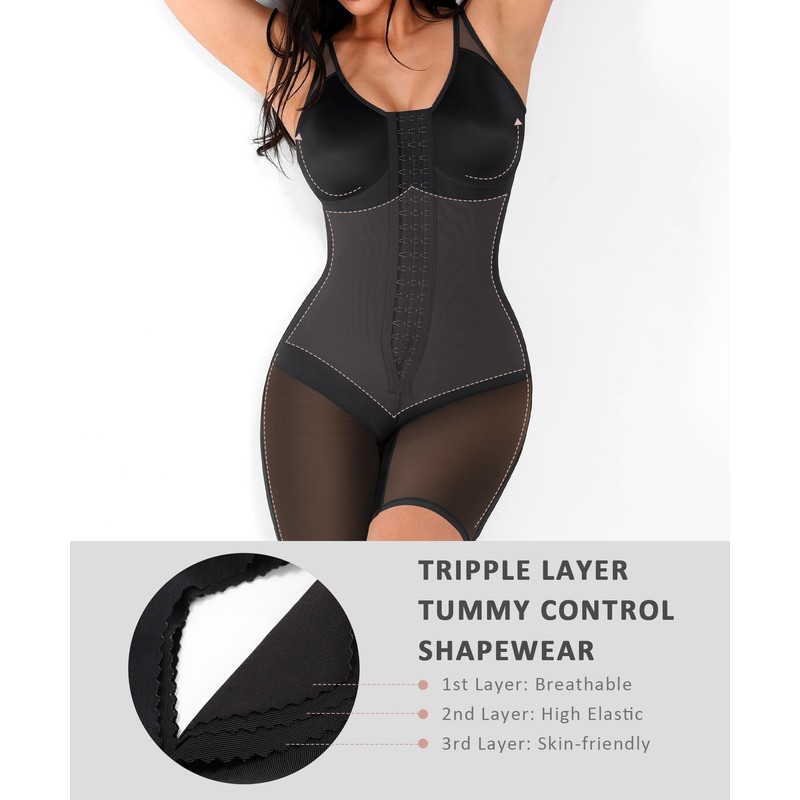 FeelinGirl Fajas Colombianas Moldeadora Tummy Control Faja Body Shaper Post