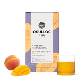 Osulloc Tropical Black Tea (Tropical Mango & Peach Flavor), Premium Blended Tea from Jeju, Tea Bag Series 20 count, 1.06 oz, 30g