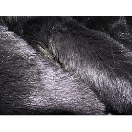 Luxury Faux Fur Fabric Material Black, 1/4Mtr - 75cmx50cm