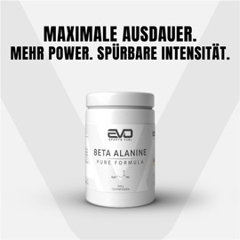 EVO SPORTS FUEL Beta Alanine Powder 500 g Pure and Vegan Amino Acid Beta-Alanine Supports Muscle Endurance and Intensive Workouts Made in Germany