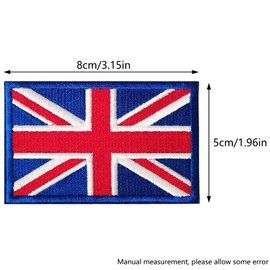 Geebymol British Union Jack Patch United Kingdom Flag Patch British Union Patches Tactical Patches Hook and Loop Applique for Military Uniform Tactical Bag Jacket Hat, 4pcs (8×5CM)