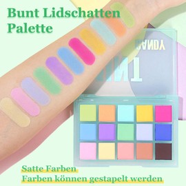 EONFAVE Bunt Lidschatten Palette, 15 Farben Matt Eyeshadow Palette, Schmink Liedschatenpalete Frauen, Hochpigmentierte Bunte Puder Lidschatten, Bold Personality Bright, für Party und Alltags Make Up