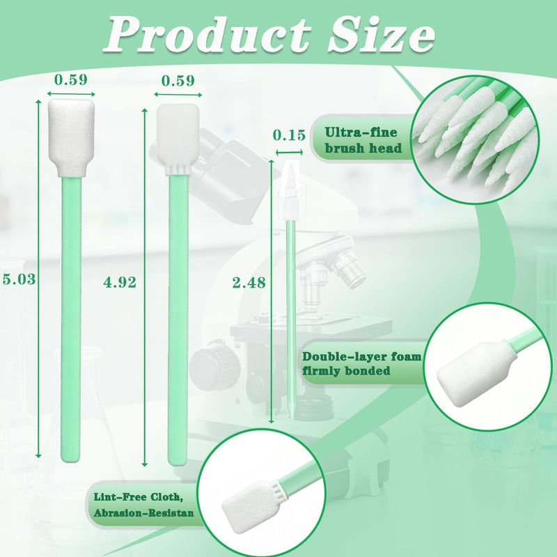 200pcs Foam Cleaning Swab Sticks,Dust-Free Cleaning Sponge Tip Swabs