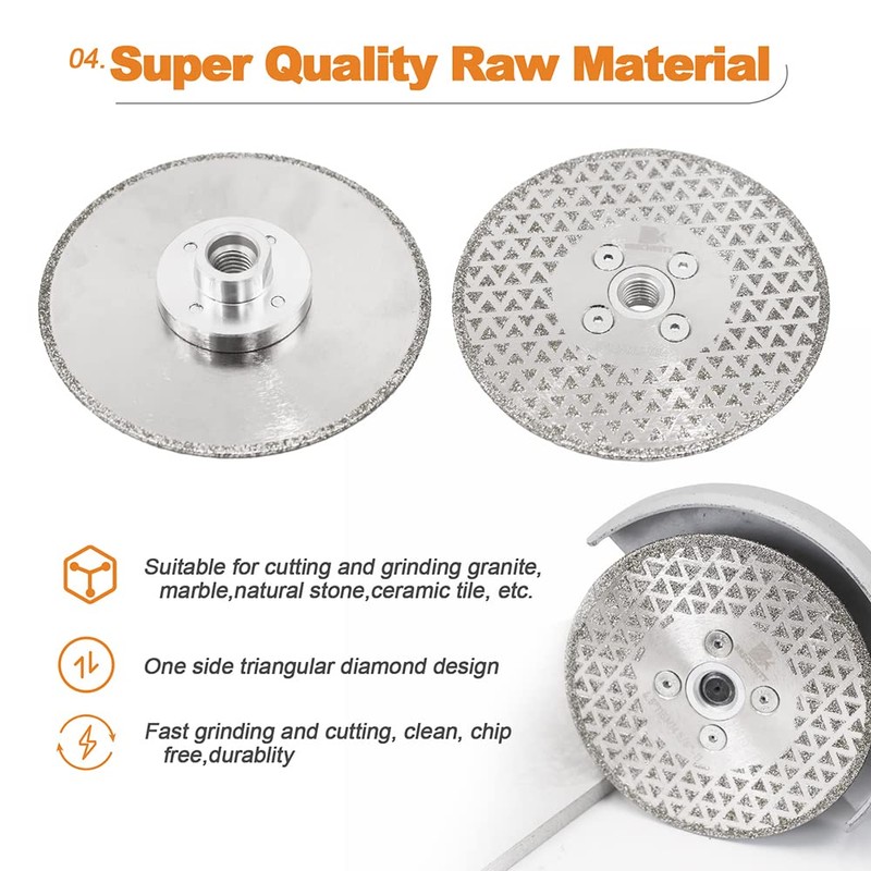 Electroplated Diamond Cutting Grinding Disc,BRSCHNITT 125mm for Granite Marble Single