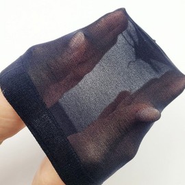 High-stretch stockings, wig cap, full wig, hair net, headband, men's and women's hair net, black, set of 2. / 고신축 스타킹 가발망 통가발 머리망 밴드 남자 여자 착용 헤어망 블랙 2개 세트