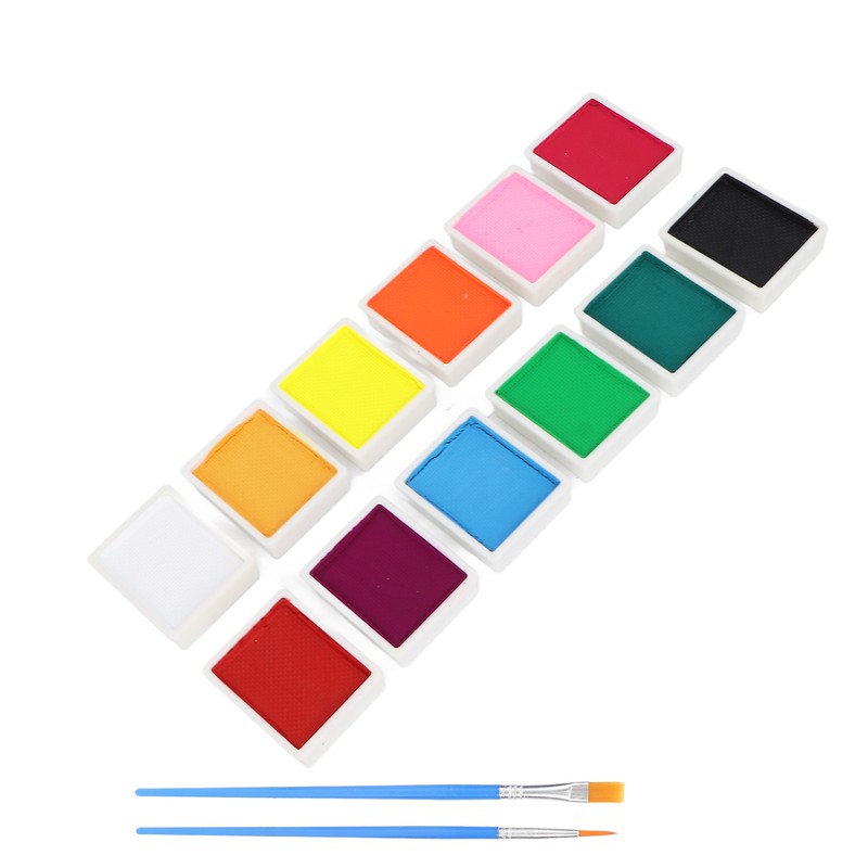 Face Paint Kit Cosmetic Grade 12 Colors Quick Drying Easy