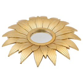 CENPEK 2pcs Golden Flower Wall Mirrors Home Accessories Gold Mirrors for Bedroom, Living Room, and Dining Room