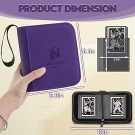 Carpeta Toploader, 1 bolsillo con 40 ranuras para tarjetas para tarjetas rígidas de 3 x 4 pulgadas, álbum de tarjetas de poliuretano para tarjetas com