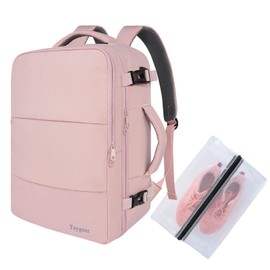 Taygeer Easyjet Cabin Bag 45x36x20 Underseat, Travel Backpack Women, Carry On Backpacks for Airplane, Luggage Rucksack for Plane, Hand Luggage Bag, Laptop Backpack with Separate Shoe Pouch, Pink