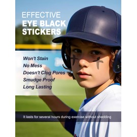 48 Pairs Eye Black Stickers, Breathable Sports Eye Strips Baseball Football Softball Face Eyeblack Stickers for Party Game Sport Supplies, Baseball Mom Accessories (Mixed3, 48 Pairs)