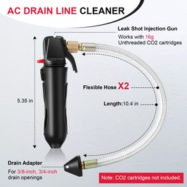 AC Drain Line Cleaner with 2 Flexible Hose (No Cartridges Included)