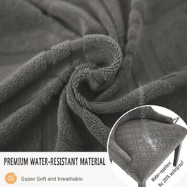 KELUINA Wingback Dining Chair Covers, Reusable Accent Chair Covers Slipcover with Arms, Remove Washable Dining Chair Protector Covers for Dining Room (Set of 1, Light Grey)