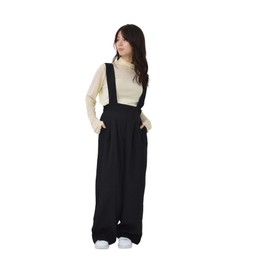 Interplay Women's Overalls Select Twill High Waist 2 Tuck Romper, Black
