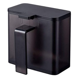 Yamazaki 4818 Magnetic Seasoning Stocker, Black, Approx. W4.3 x D3.5 x H4.1 inches (W11 x D9 x H10.5 cm), Tower Seasoning Container, Can be leveled off, Teaspoon Included