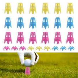 Zyluniy Golf Tees Kunststoff, 27 Stück Golf-Simulator-Tees Wiederverwendbar, Golftees Trainings Bunt Tragbare Drinnen Draußen für Winterrasen Driving Range（Blau, Gelb, Rosa）