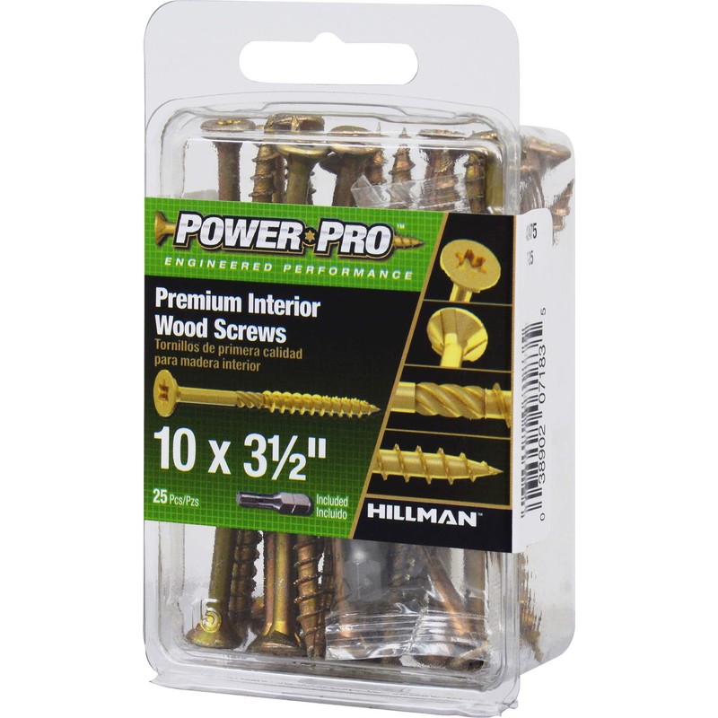 HILLMAN Fasteners 42475 Star Screw (25 Pack), 10 x 3.5"