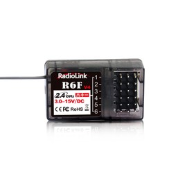 Radiolink R6F Receiver 6 Channel 2.4GHz RC Receiver, Voltage Telemetry, 400M Long Range Control, For RC Crawler Drifting Car, Boat, Radio Controller RC8X/RC6GS V3/RC4GS V3/T8S/T8FB/T16D/T12D (No Gyro)