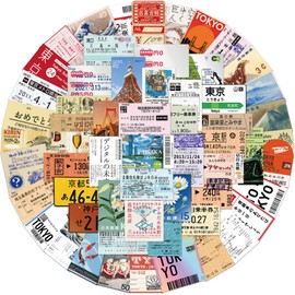 60pcs Tokyo Travel Stamps Stickers for Teens Laptops,Vintage Aesthetic Postage Stamp Stickers Waterproof Vinyl Decals for Water Bottle Journal Suitcase Notebook Bumper (Stamps)