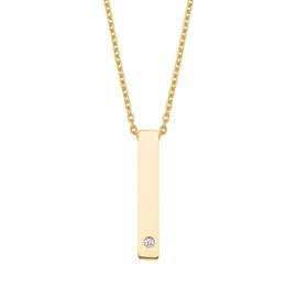 s.Oliver 2028472 Women's Necklace with Pendant Stainless Steel with Crystal, 42 + 3 cm, Gold, Comes in Jewellery Gift Box, Stainless Steel, Crystal