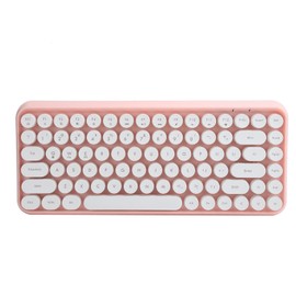 Ajazz Wireless Keyboard Bluetooth 84 Keys Retro Round Keycap Gaming Office Supplies 308IPink