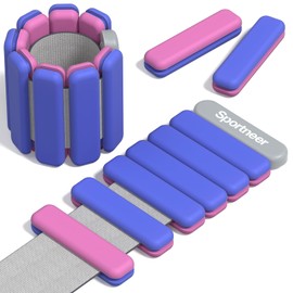 Sportneer 2025 Upgraded Wrist Weights for Women Men 4 lbs (2 lb Each) Adjustable Silicone Weighted Bracelet Set for Gym Yoga Pilates Cardio Strength Training Wearable Arm Hand Workout Weights