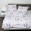 Janine Bed Linen Soft Seersucker Red/Blue Size 135 x 200
