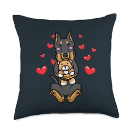 Kawaii Beauceron Dog Stuffed Animal Kawaii Berger De Beauce Throw Pillow