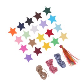 PACKOVE 200pcs Star Shaped Colored Paper Tags with Rope for Gift Wrapping Christmas Gift Tags DIY Crafts Clothing Price Labels Writable