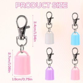 4pcs Chapstick Keychain Caps for Summer Fridays 0.5 oz Lip Balm Keychain, Creative Portable Lipgloss Holder Case Keyring, Practical Lip Gloss Key Chain Replacement Cap Accessories(4 Colors)