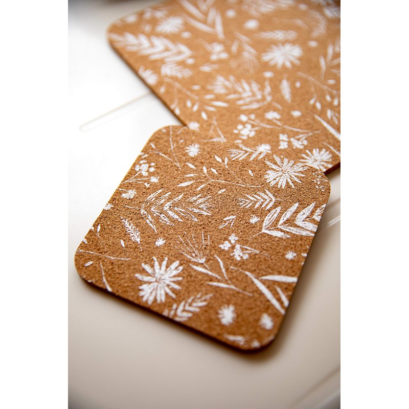 KitchenCraft Natural Elements Set of 4 Cork Coasters, 4 Biodegradable