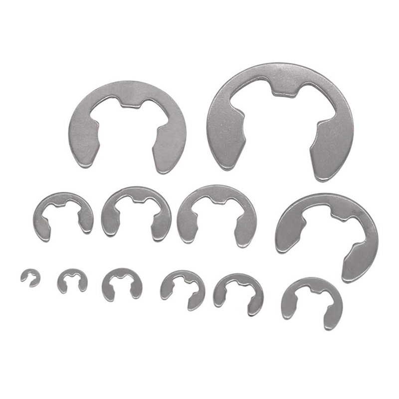 120 Pcs E-Shaped Snap Rings M1.5-M10 304 Stainless Steel Snap