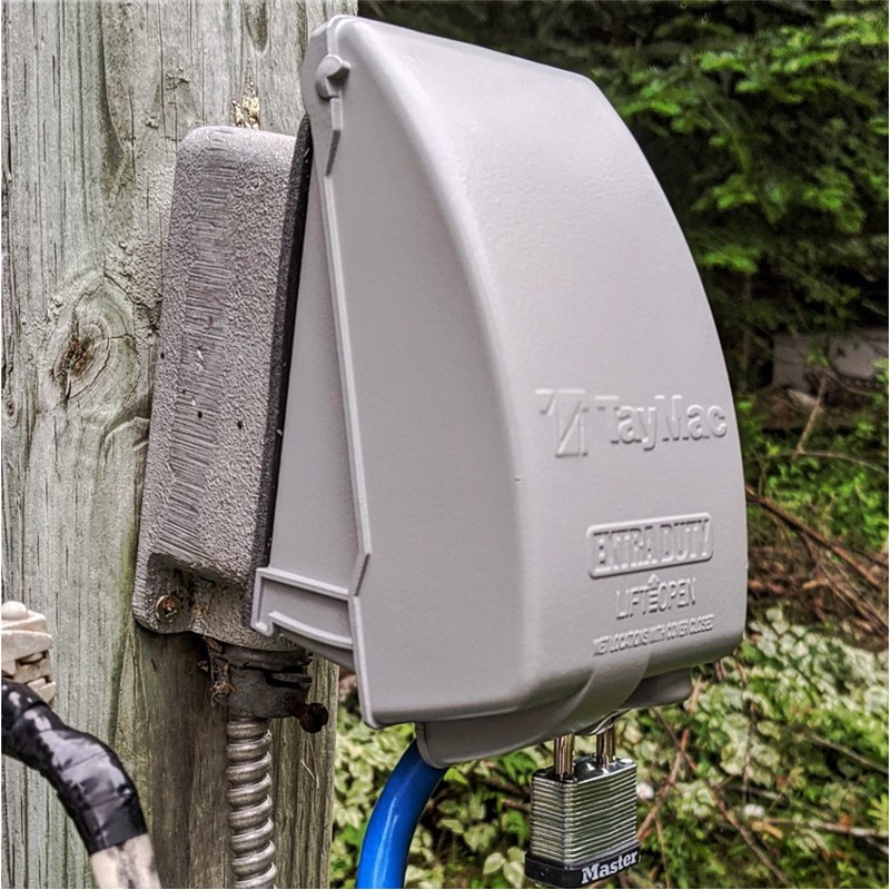 TayMac MX5280S Weatherproof Metallic Low Profile While-In-Use Device cover with