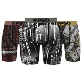 PSD Men's Boxer Briefs - Luster Lux 3 Pack, 7 Inch Inseam, Stretchy Moisture-Wicking Boxer Briefs for Men Pack, X-Large