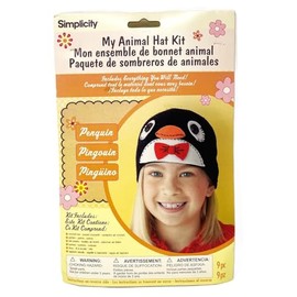 Adorable DIY Crochet Animal Hat Kit - Penguin og Hat with Ears - 9 Piece Kit